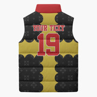 Custom Flintshire Wales Sleeveless Puffer Jacket Coat Of Arms with Heraldic Flag - Wonder Print Shop