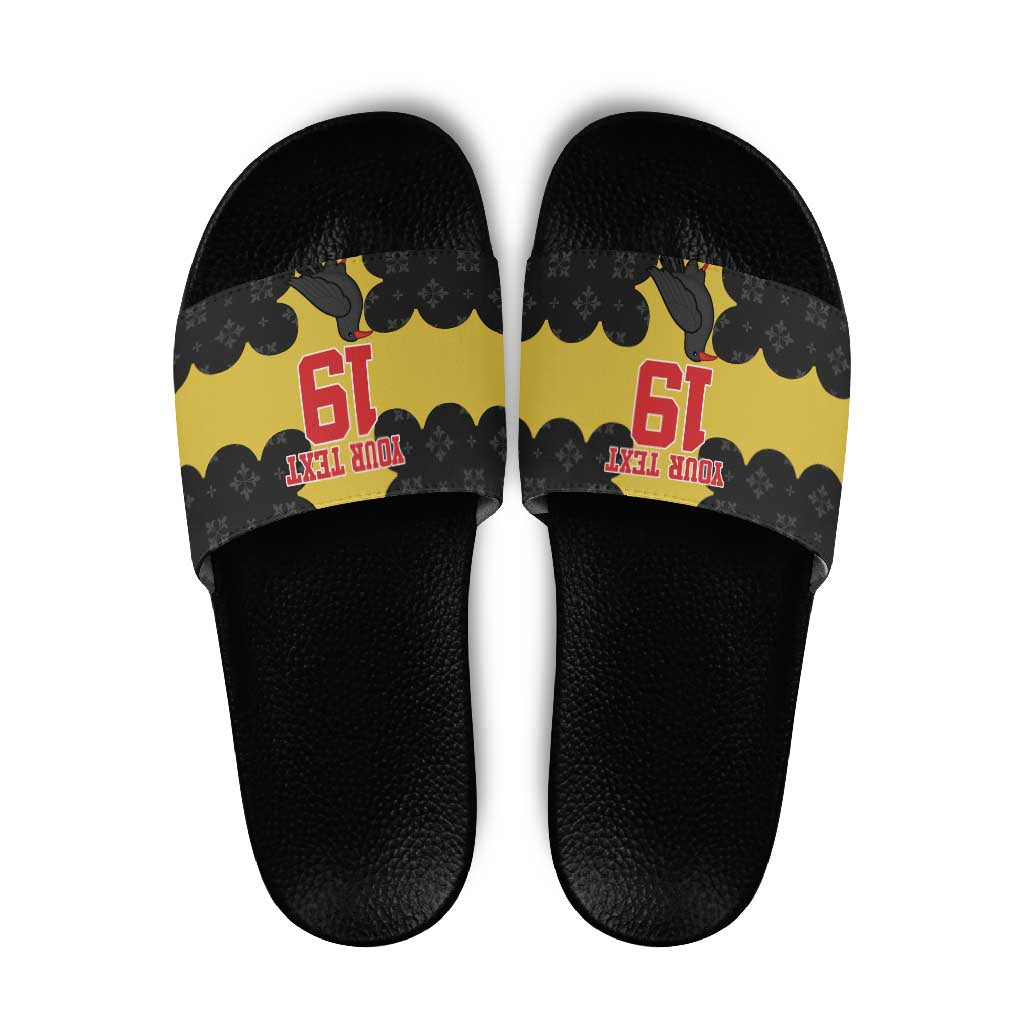 Custom Flintshire Wales Slide Sandals Coat Of Arms with Heraldic Flag - Wonder Print Shop