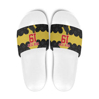 Custom Flintshire Wales Slide Sandals Coat Of Arms with Heraldic Flag - Wonder Print Shop