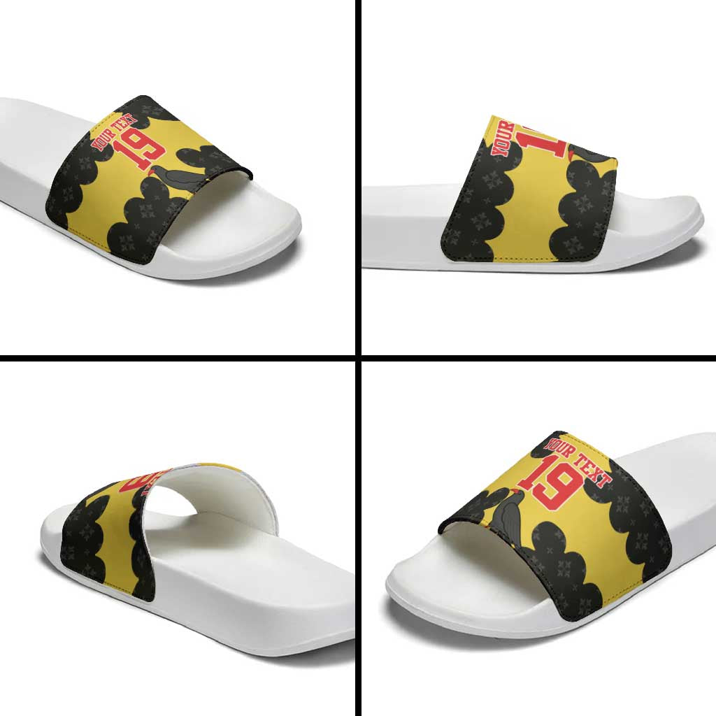 Custom Flintshire Wales Slide Sandals Coat Of Arms with Heraldic Flag - Wonder Print Shop