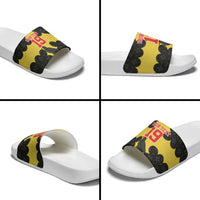 Custom Flintshire Wales Slide Sandals Coat Of Arms with Heraldic Flag - Wonder Print Shop