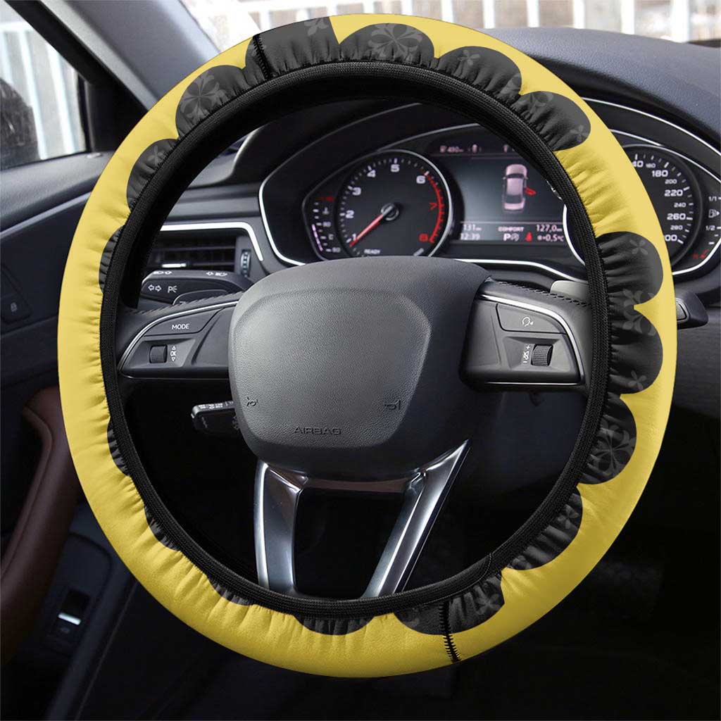 Flintshire Wales Steering Wheel Cover Coat Of Arms with Heraldic Flag - Wonder Print Shop