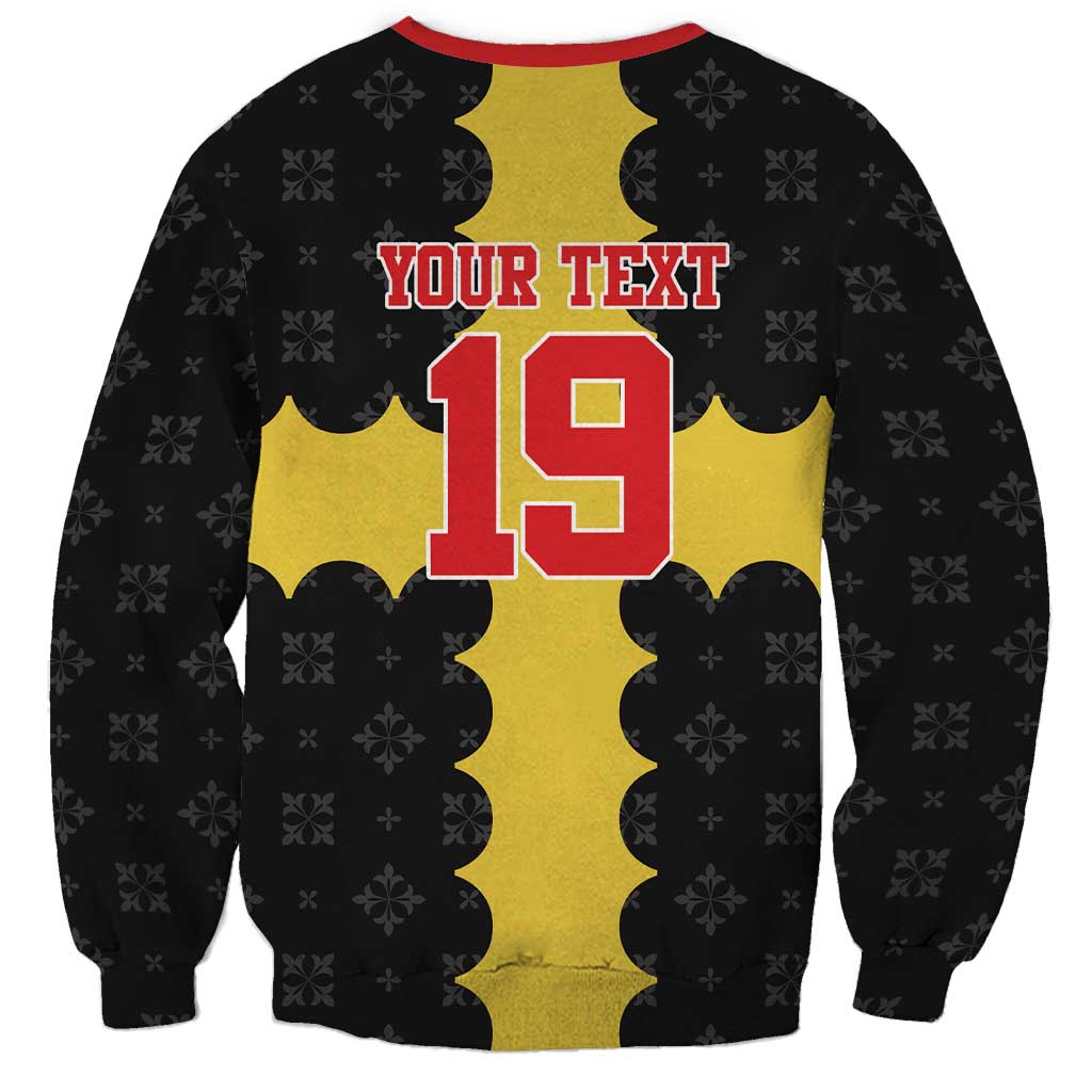 Custom Flintshire Wales Sweatshirt Coat Of Arms with Heraldic Flag - Wonder Print Shop