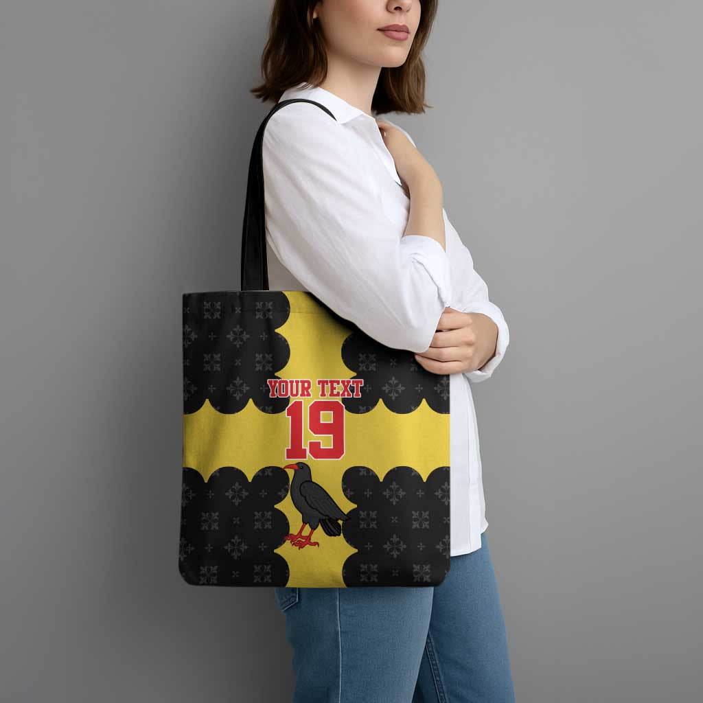 Custom Flintshire Wales Tote Bag Coat Of Arms with Heraldic Flag - Wonder Print Shop