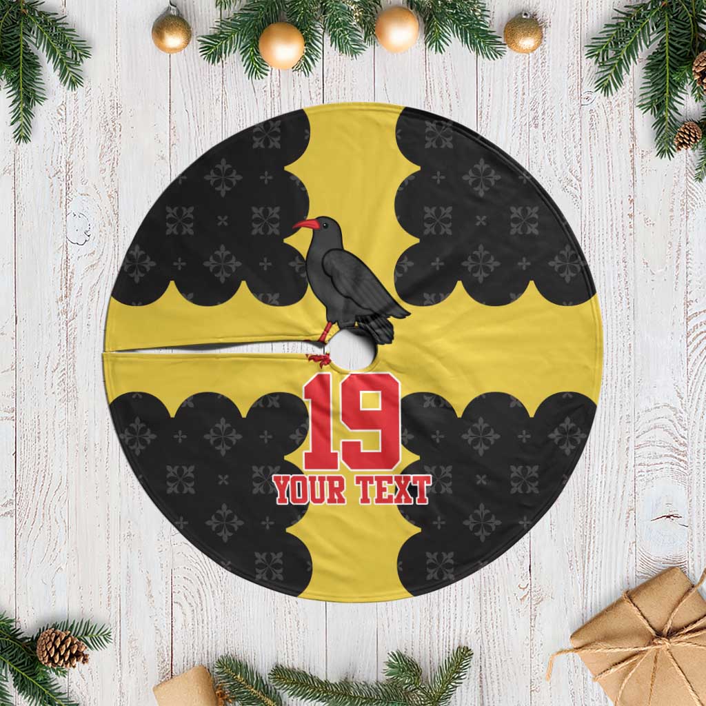 Custom Flintshire Wales Tree Skirt Coat Of Arms with Heraldic Flag - Wonder Print Shop