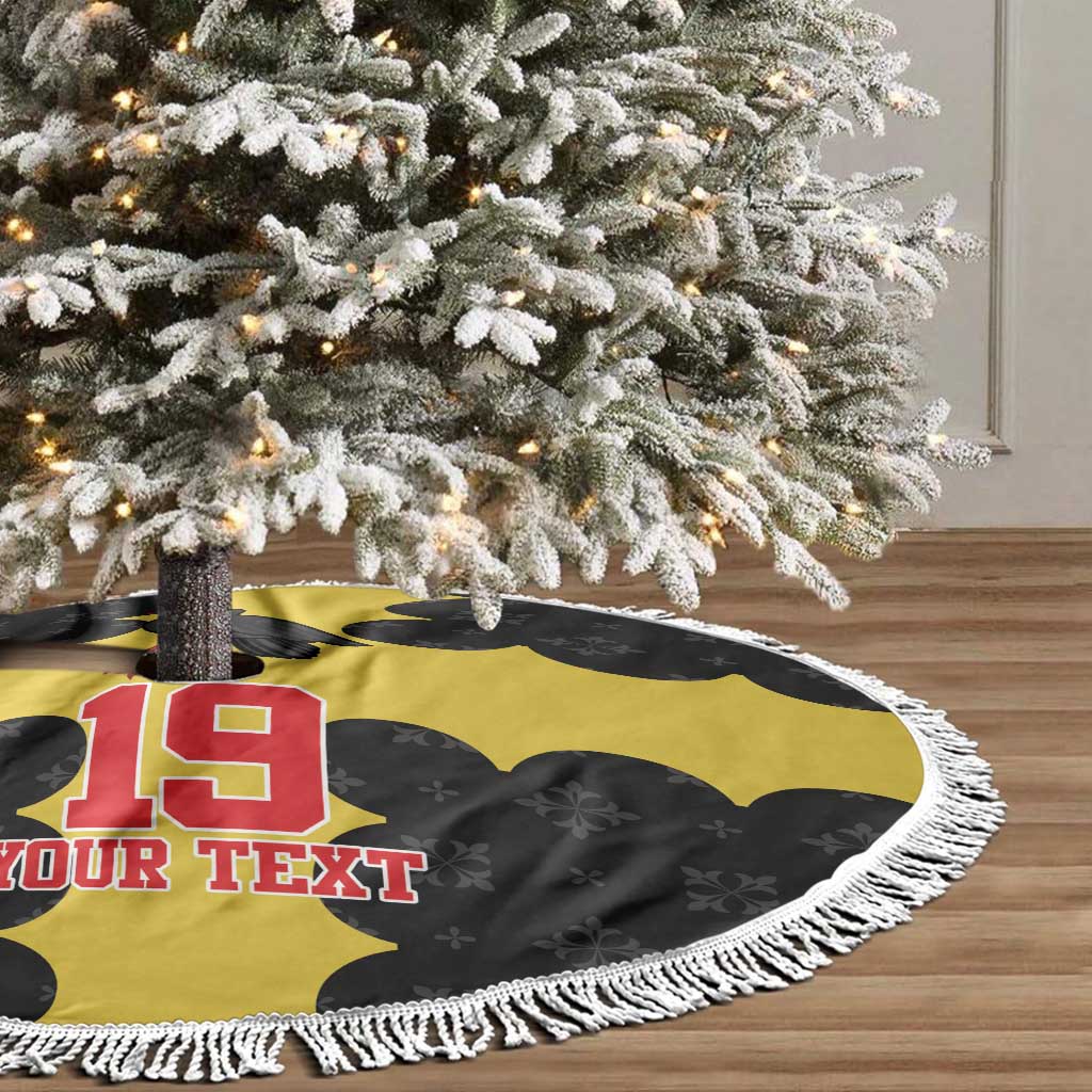 Custom Flintshire Wales Tree Skirt Coat Of Arms with Heraldic Flag - Wonder Print Shop