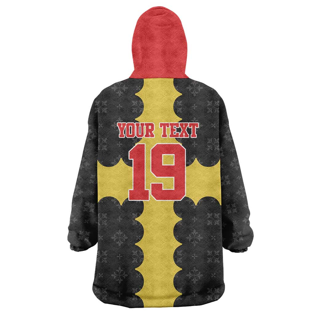 Custom Flintshire Wales Wearable Blanket Hoodie Coat Of Arms with Heraldic Flag - Wonder Print Shop