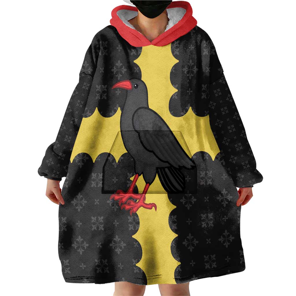 Custom Flintshire Wales Wearable Blanket Hoodie Coat Of Arms with Heraldic Flag - Wonder Print Shop