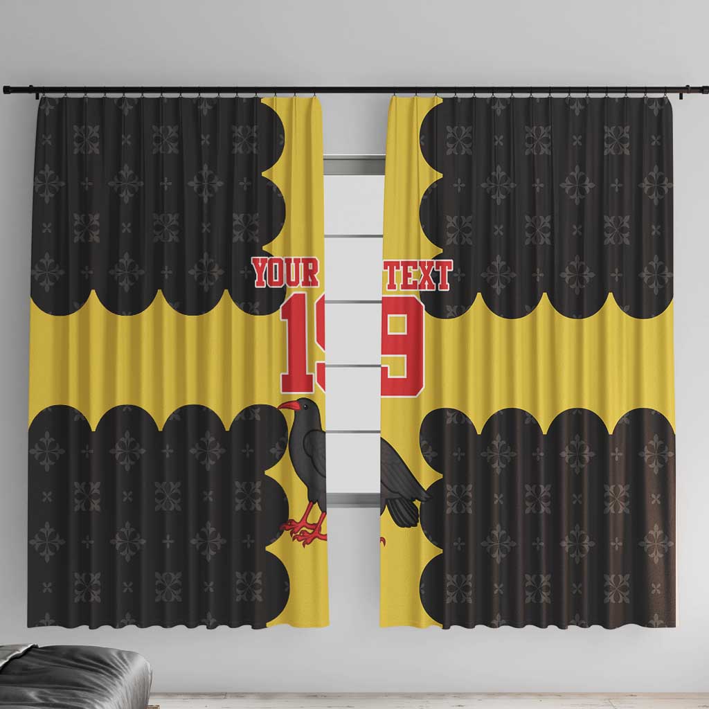 Custom Flintshire Wales Window Curtain Coat Of Arms with Heraldic Flag - Wonder Print Shop