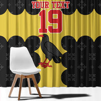 Custom Flintshire Wales Window Curtain Coat Of Arms with Heraldic Flag - Wonder Print Shop