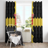 Custom Flintshire Wales Window Curtain Coat Of Arms with Heraldic Flag - Wonder Print Shop