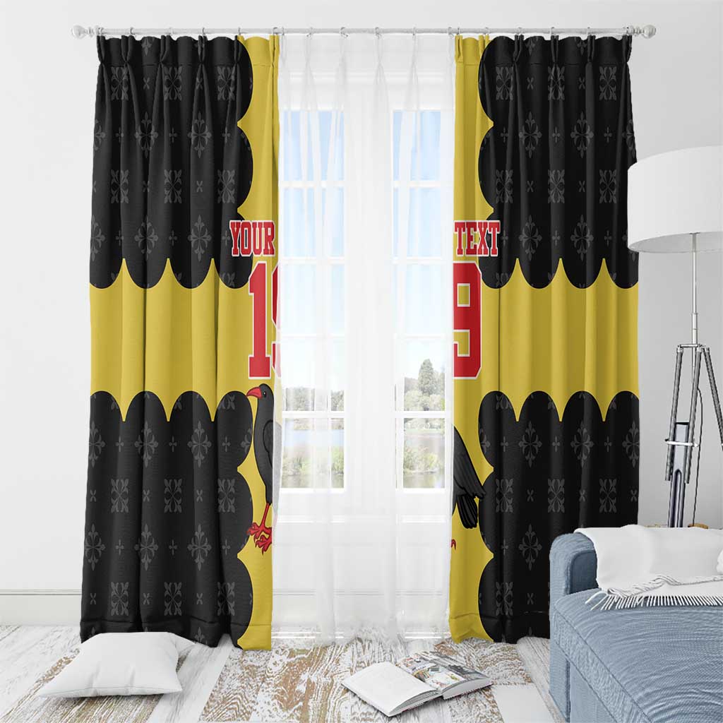 Custom Flintshire Wales Window Curtain Coat Of Arms with Heraldic Flag - Wonder Print Shop