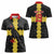 Custom Flintshire Wales Women Polo Shirt Coat Of Arms with Heraldic Flag - Wonder Print Shop