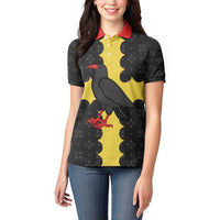 Custom Flintshire Wales Women Polo Shirt Coat Of Arms with Heraldic Flag - Wonder Print Shop