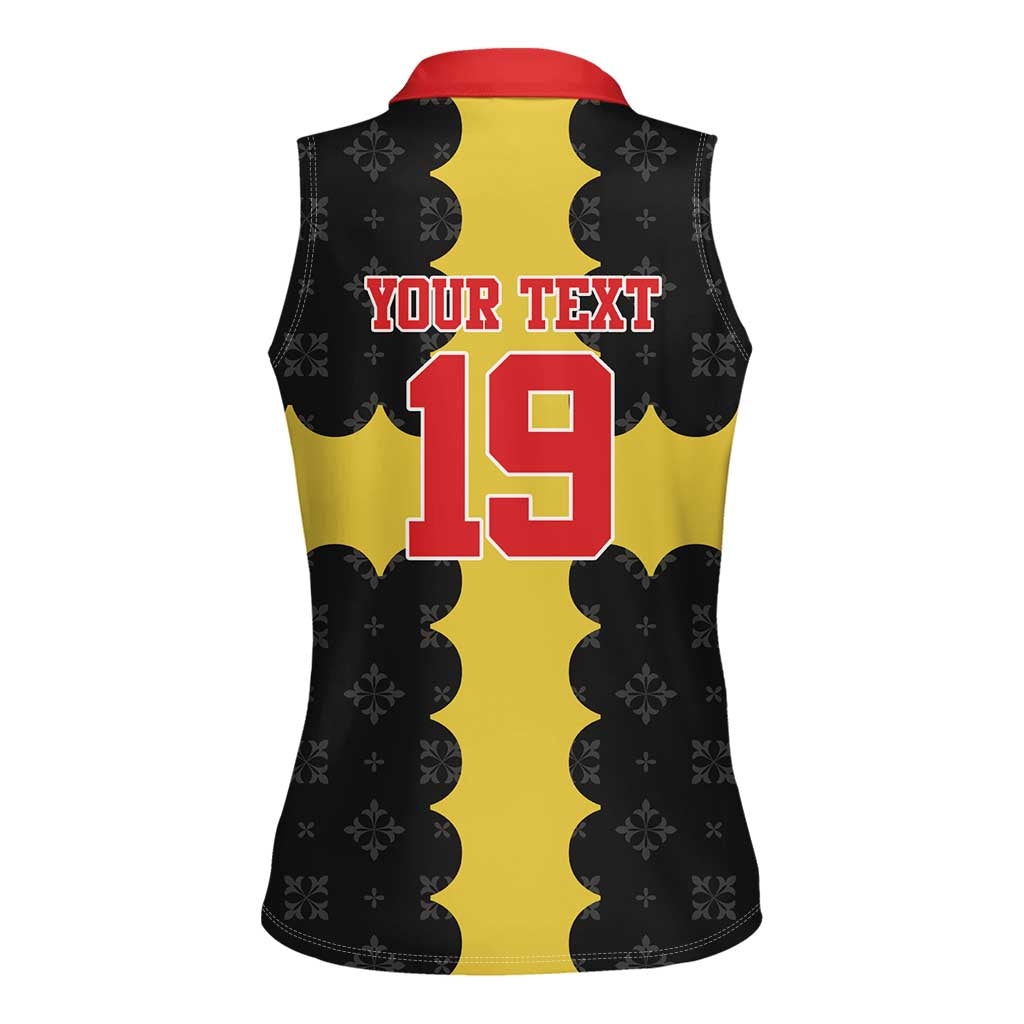 Custom Flintshire Wales Women Sleeveless Polo Shirt Coat Of Arms with Heraldic Flag - Wonder Print Shop