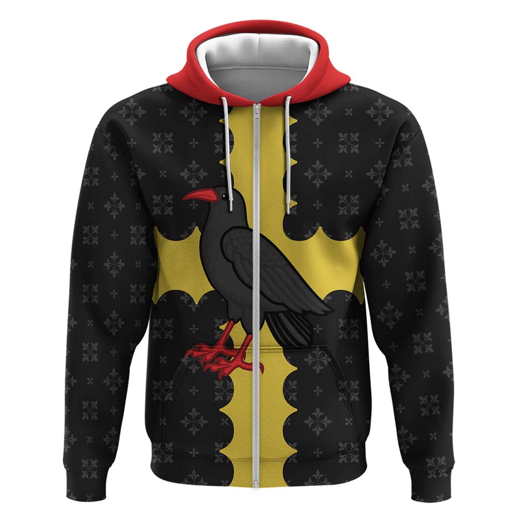Custom Flintshire Wales Zip Hoodie Coat Of Arms with Heraldic Flag - Wonder Print Shop