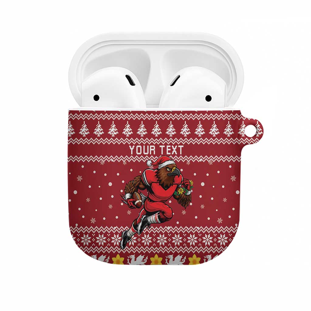 Personalized Radnorshire Wales Christmas AirPods Case Red-Tailed Hawk Rugby - Wonder Print Shop