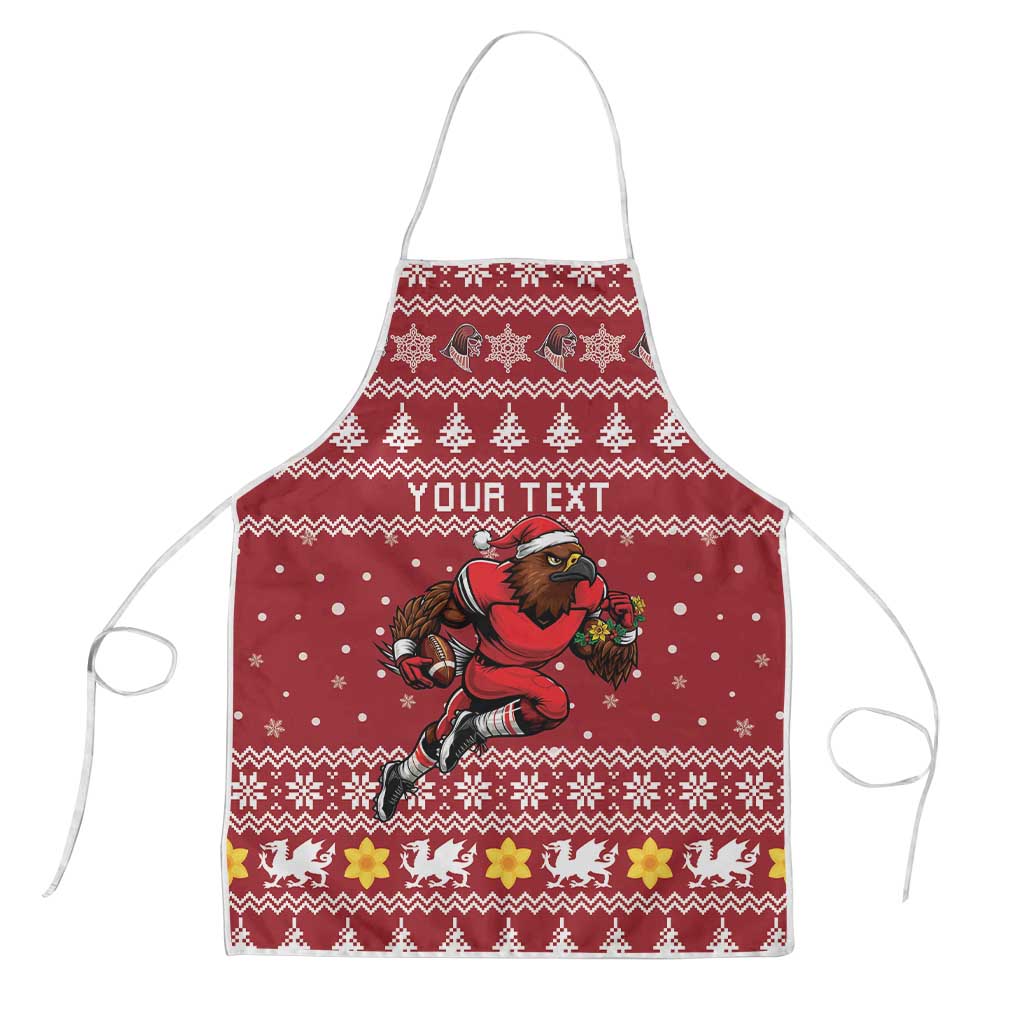 Personalized Radnorshire Wales Christmas Apron Red-Tailed Hawk Rugby - Wonder Print Shop