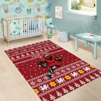 Personalized Radnorshire Wales Christmas Area Rug Red-Tailed Hawk Rugby - Wonder Print Shop