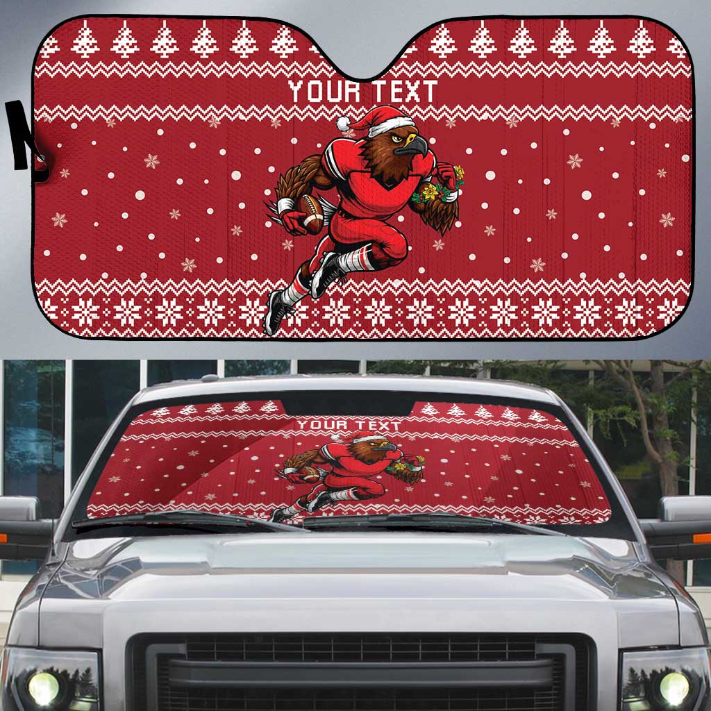Personalized Radnorshire Wales Christmas Auto Sun Shade Red-Tailed Hawk Rugby - Wonder Print Shop