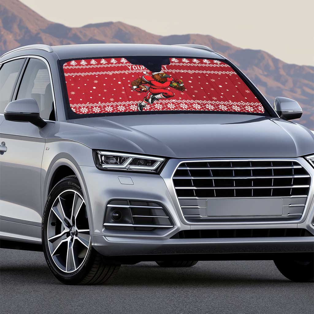 Personalized Radnorshire Wales Christmas Auto Sun Shade Red-Tailed Hawk Rugby - Wonder Print Shop