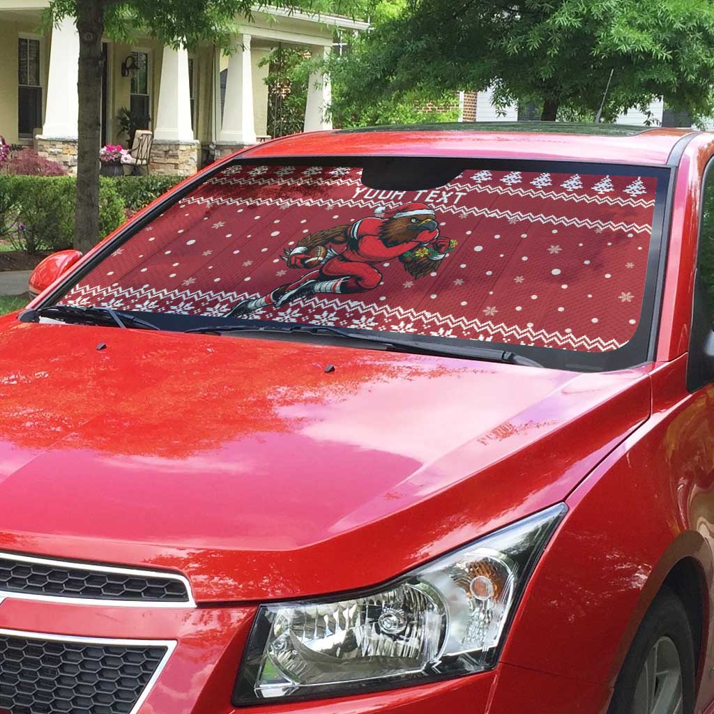 Personalized Radnorshire Wales Christmas Auto Sun Shade Red-Tailed Hawk Rugby - Wonder Print Shop