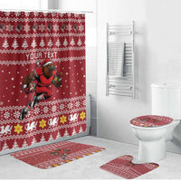 Personalized Radnorshire Wales Christmas Bathroom Set Red-Tailed Hawk Rugby - Wonder Print Shop