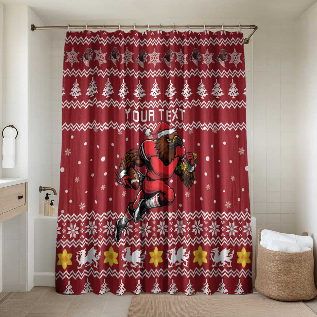 Personalized Radnorshire Wales Christmas Bathroom Set Red-Tailed Hawk Rugby - Wonder Print Shop