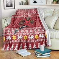 Personalized Radnorshire Wales Christmas Blanket Red-Tailed Hawk Rugby - Wonder Print Shop