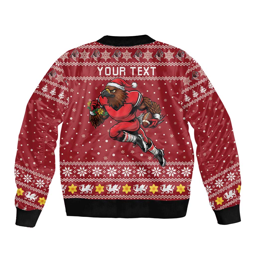 Personalized Radnorshire Wales Christmas Bomber Jacket Red-Tailed Hawk Rugby - Wonder Print Shop