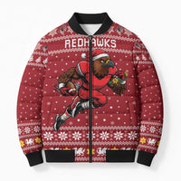 Personalized Radnorshire Wales Christmas Bomber Puffer Jacket Red-Tailed Hawk Rugby - Wonder Print Shop