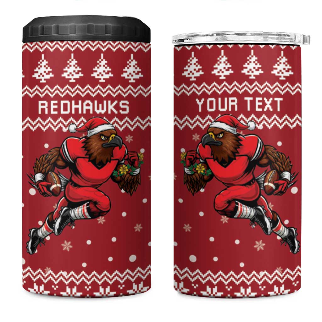 Personalized Radnorshire Wales Christmas 4 in 1 Can Cooler Tumbler Red-Tailed Hawk Rugby - Wonder Print Shop