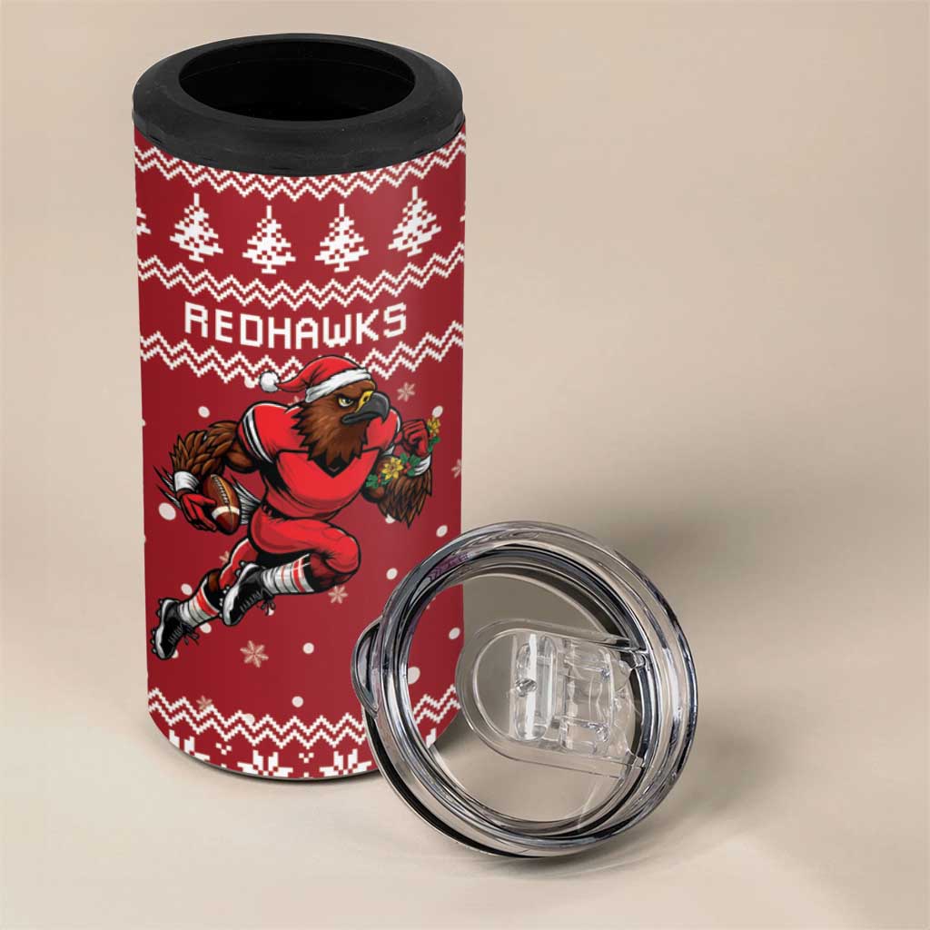 Personalized Radnorshire Wales Christmas 4 in 1 Can Cooler Tumbler Red-Tailed Hawk Rugby - Wonder Print Shop