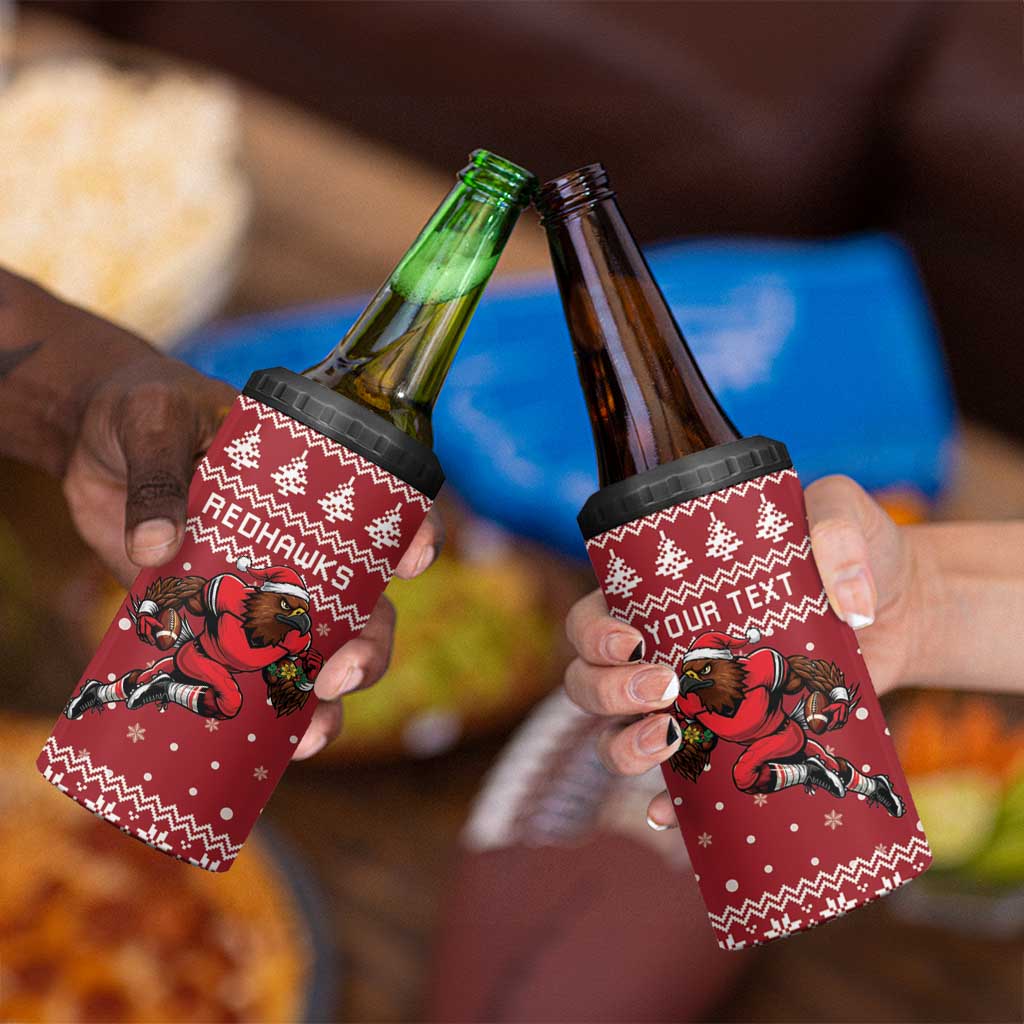 Personalized Radnorshire Wales Christmas 4 in 1 Can Cooler Tumbler Red-Tailed Hawk Rugby - Wonder Print Shop