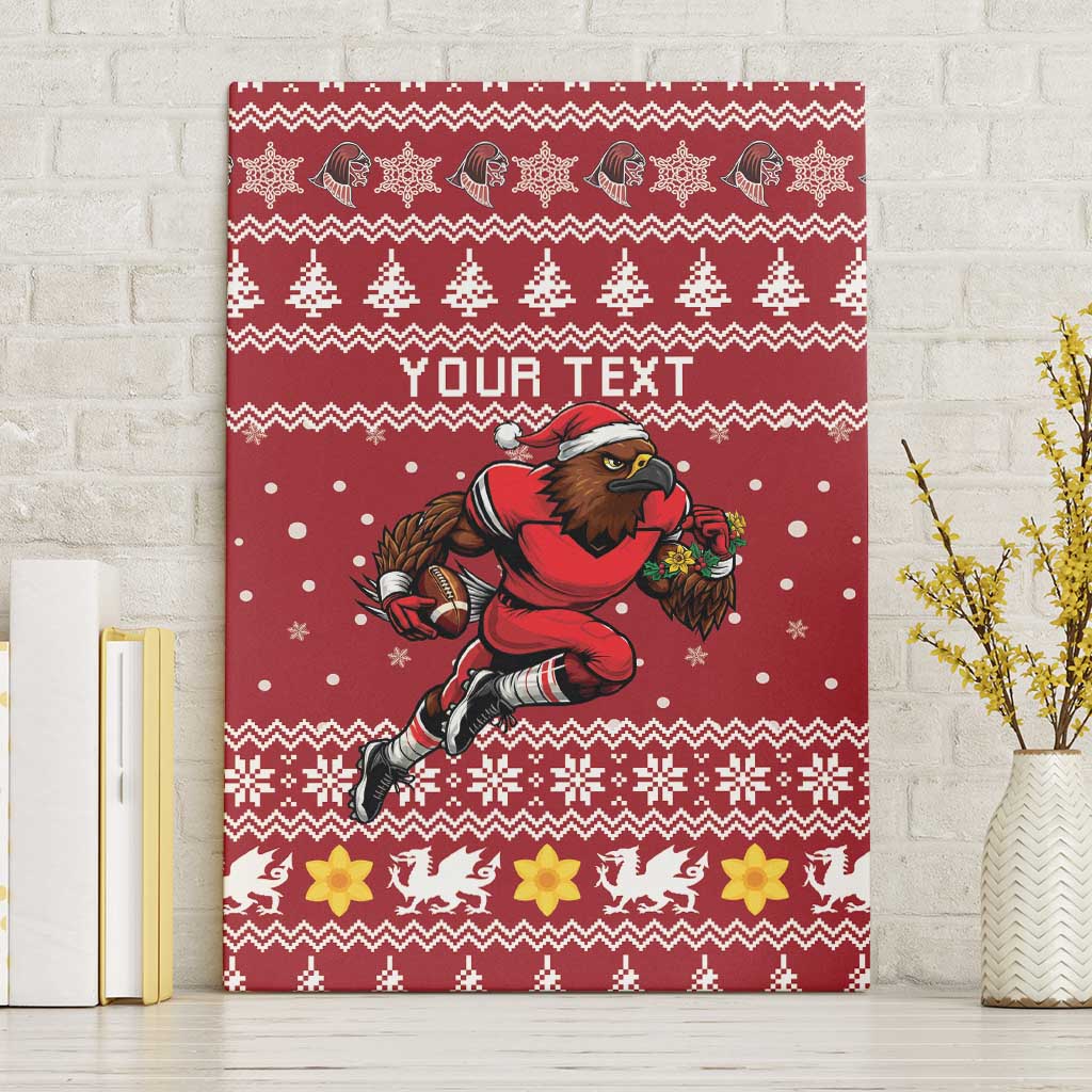 Personalized Radnorshire Wales Christmas Canvas Wall Art Red-Tailed Hawk Rugby - Wonder Print Shop