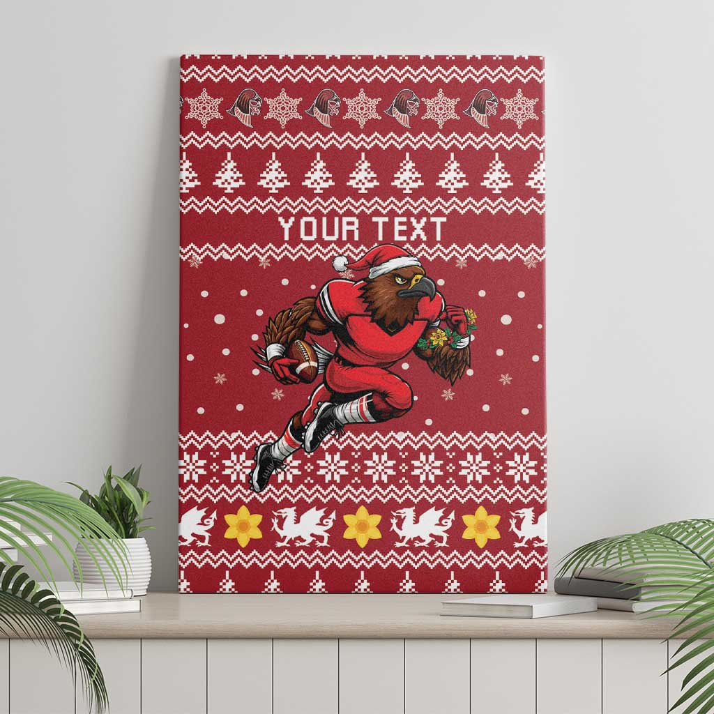 Personalized Radnorshire Wales Christmas Canvas Wall Art Red-Tailed Hawk Rugby - Wonder Print Shop