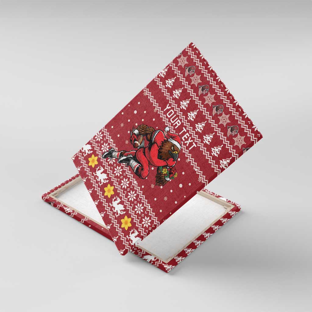 Personalized Radnorshire Wales Christmas Canvas Wall Art Red-Tailed Hawk Rugby - Wonder Print Shop