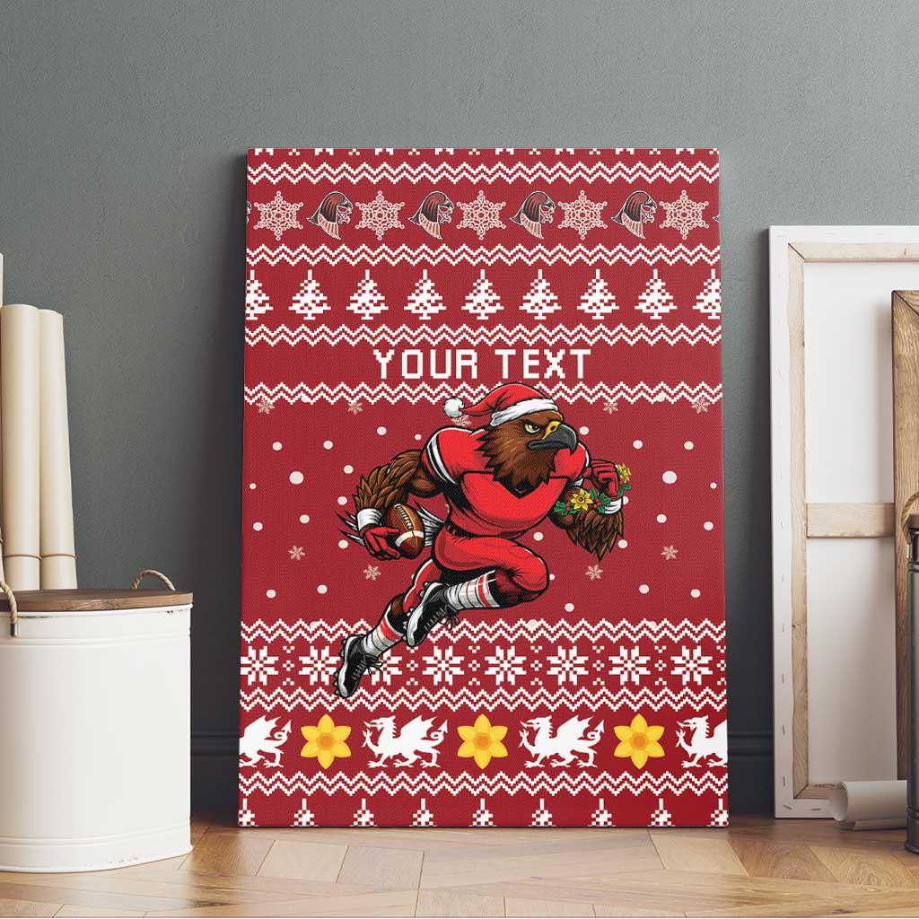 Personalized Radnorshire Wales Christmas Canvas Wall Art Red-Tailed Hawk Rugby - Wonder Print Shop