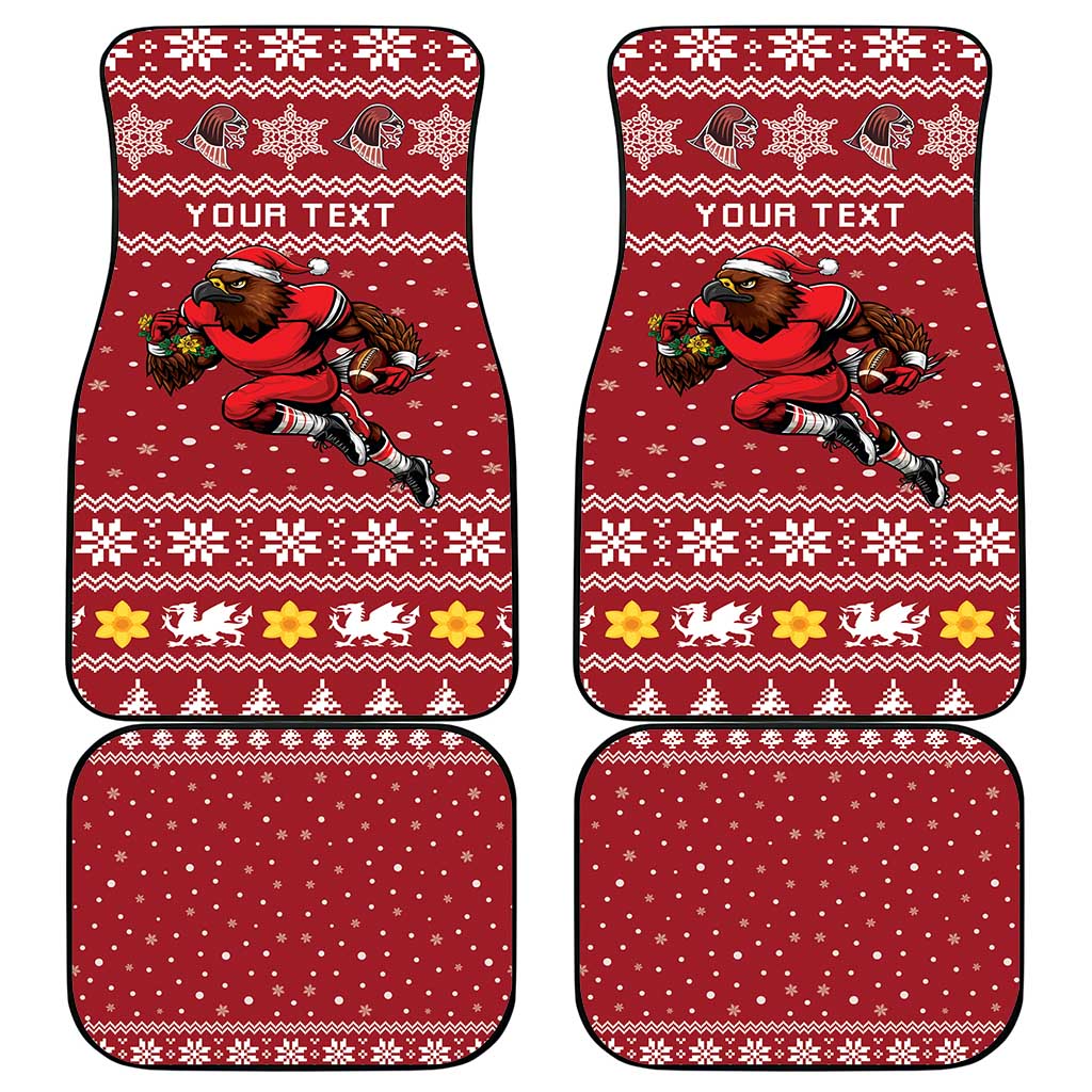 Personalized Radnorshire Wales Christmas Car Mats Red-Tailed Hawk Rugby - Wonder Print Shop