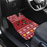 Personalized Radnorshire Wales Christmas Car Mats Red-Tailed Hawk Rugby - Wonder Print Shop