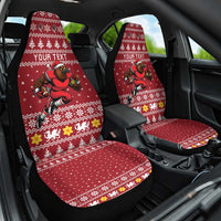 Personalized Radnorshire Wales Christmas Car Seat Cover Red-Tailed Hawk Rugby - Wonder Print Shop