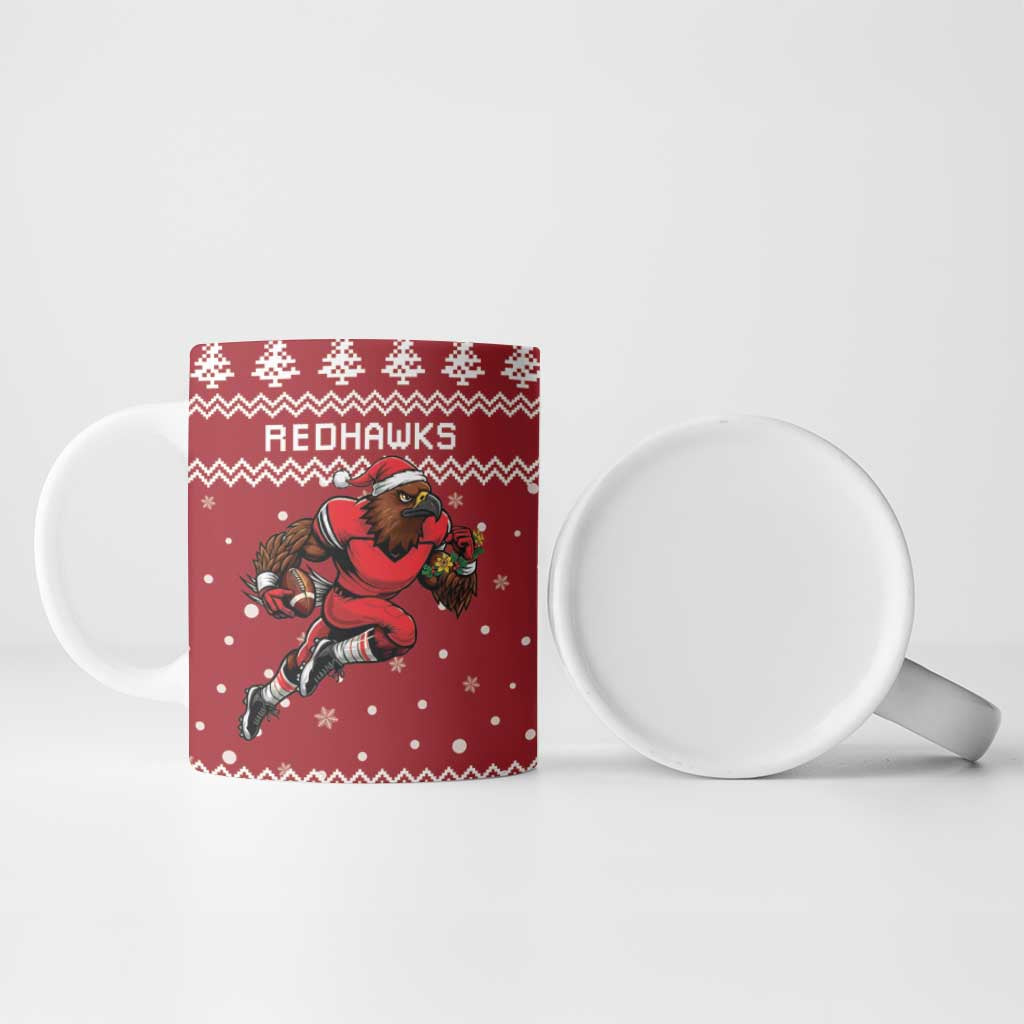 Personalized Radnorshire Wales Christmas Ceramic Mug Red-Tailed Hawk Rugby - Wonder Print Shop