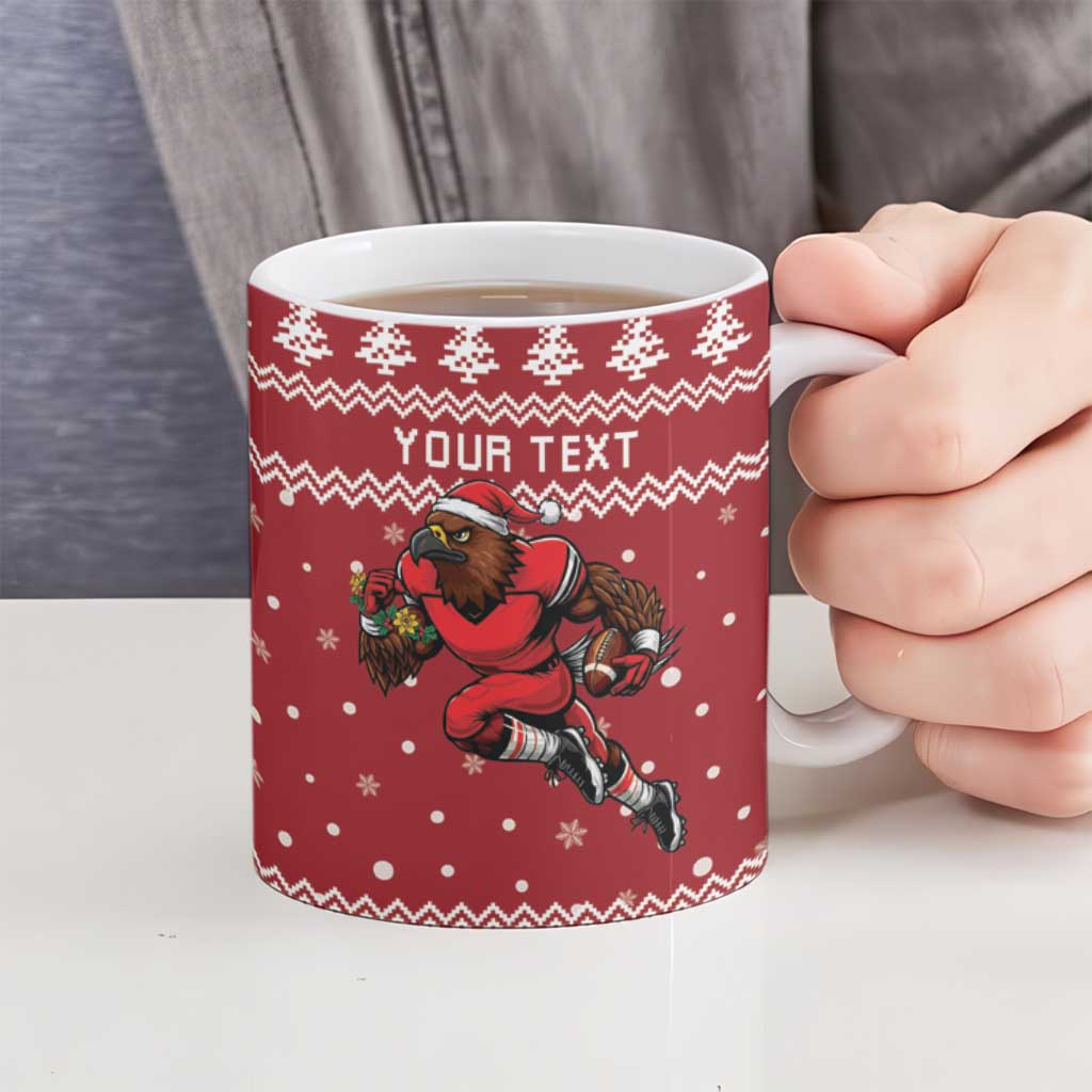 Personalized Radnorshire Wales Christmas Ceramic Mug Red-Tailed Hawk Rugby - Wonder Print Shop