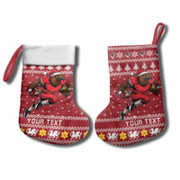 Personalized Radnorshire Wales Christmas Stocking Red-Tailed Hawk Rugby - Wonder Print Shop