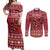 Personalized Radnorshire Wales Christmas Couples Matching Off Shoulder Maxi Dress and Long Sleeve Button Shirt Red-Tailed Hawk Rugby - Wonder Print Shop
