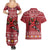 Personalized Radnorshire Wales Christmas Couples Matching Summer Maxi Dress and Hawaiian Shirt Red-Tailed Hawk Rugby - Wonder Print Shop