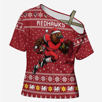 Personalized Radnorshire Wales Christmas Cross Shoulder Shirt Red-Tailed Hawk Rugby - Wonder Print Shop