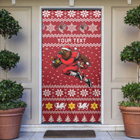 Personalized Radnorshire Wales Christmas Door Cover Red-Tailed Hawk Rugby - Wonder Print Shop