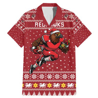 Personalized Radnorshire Wales Christmas Family Matching Mermaid Dress and Hawaiian Shirt Red-Tailed Hawk Rugby - Wonder Print Shop