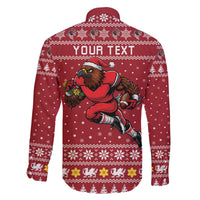 Personalized Radnorshire Wales Christmas Family Matching Off The Shoulder Long Sleeve Dress and Hawaiian Shirt Red-Tailed Hawk Rugby - Wonder Print Shop